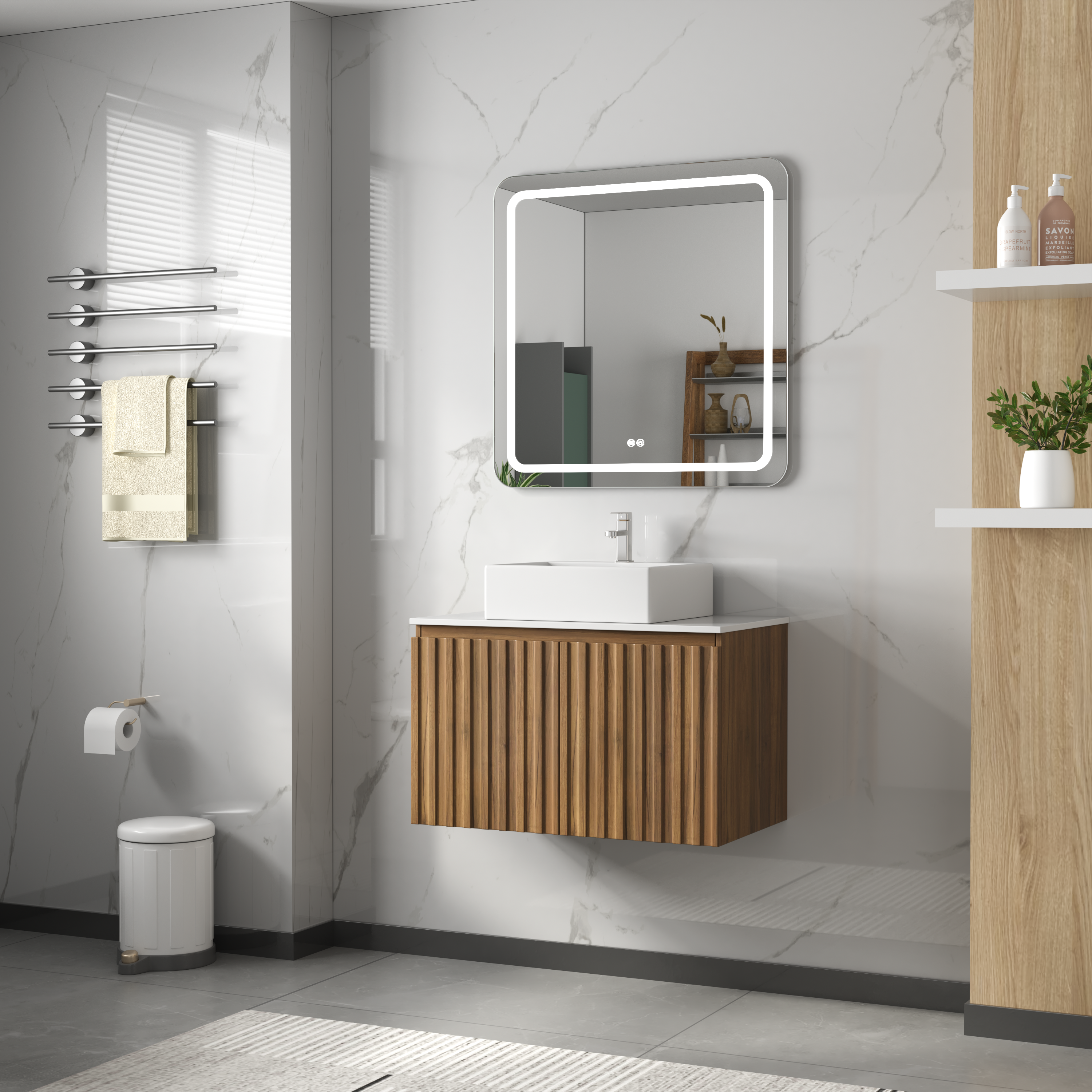 Baderomspakke 80 cm | LED-speil med antiduggfunksjon | Paris Baderomspakke 80 cm | LED-speil med antiduggfunksjon | Paris