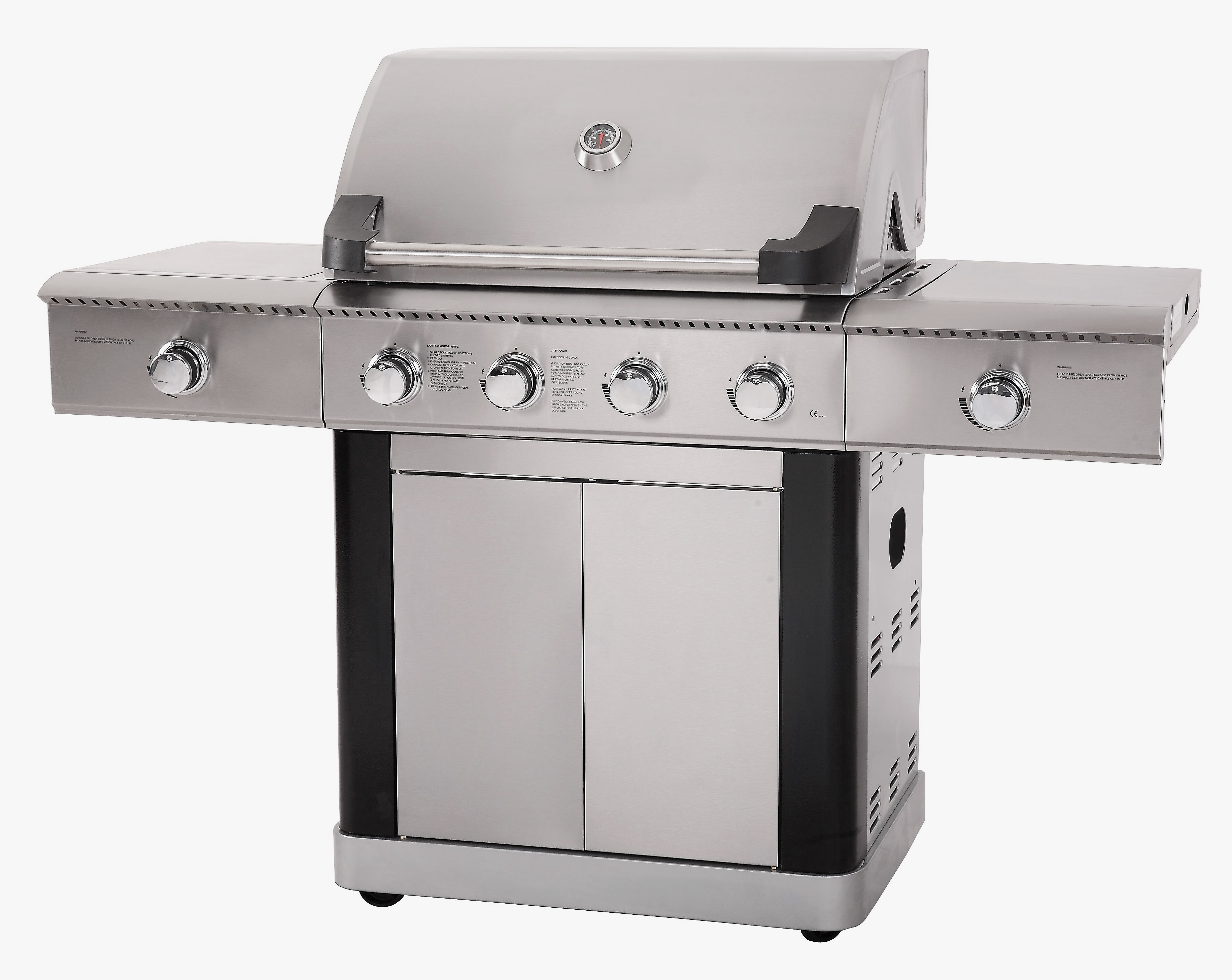 F�rsteklasses gassgrill i rustfritt st�l | 5 gassbrennere | 1 IR-brenner | Dallas