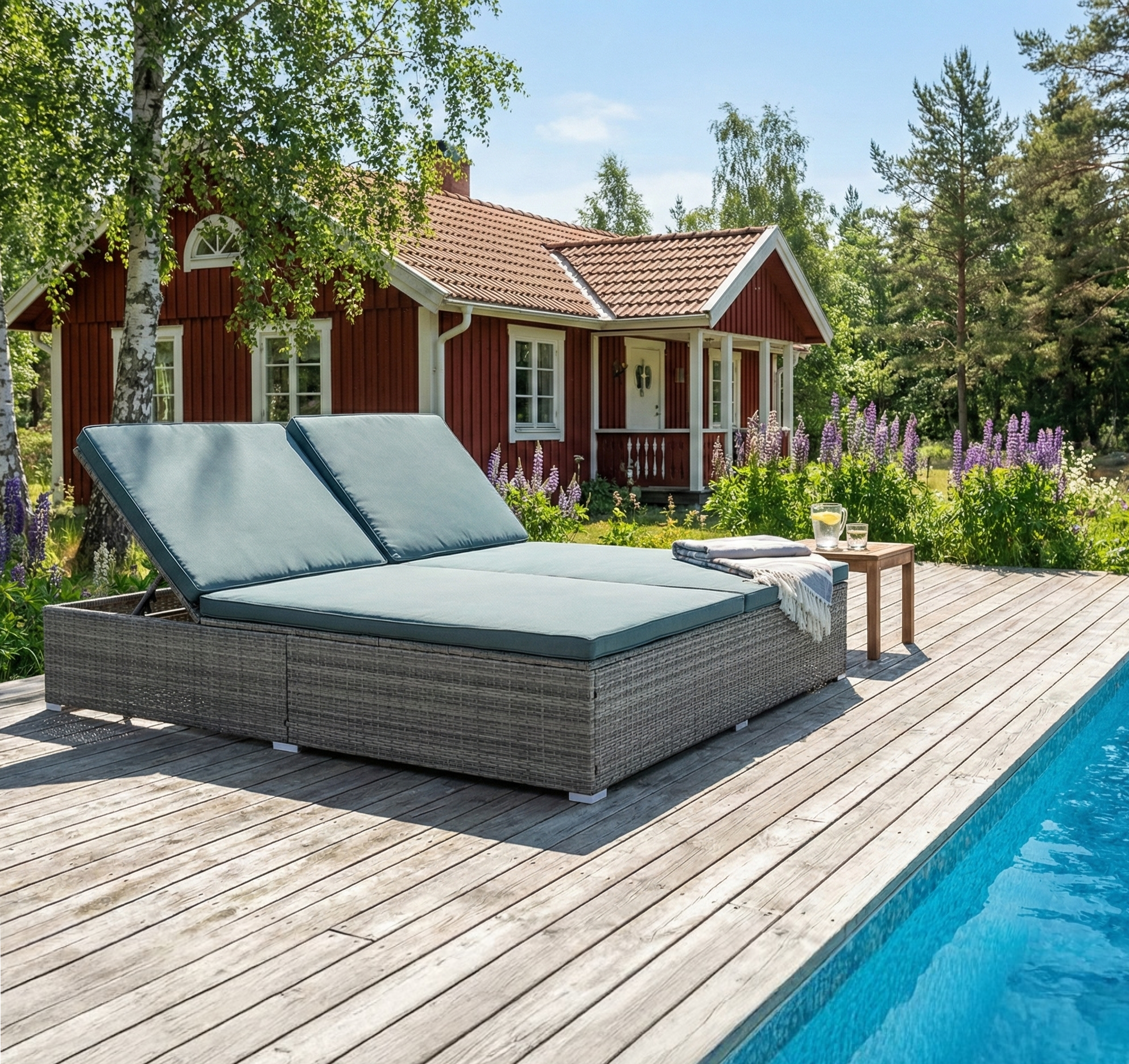 Solseng utendørs | Justerbar rygg | Pute inkludert | Glyxnäs Grå Solseng utendørs | Justerbar rygg | Pute inkludert | Glyxnäs Grå