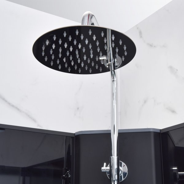 Komplett dusjkabinett med regndusj | Svart Komplett dusjkabinett med regndusj | Svart