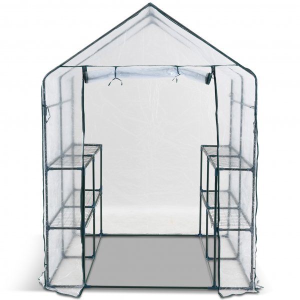 Drivhus i plast 2m² | Stålramme med PVC-belegg Drivhus i plast 2m² | Stålramme med PVC-belegg