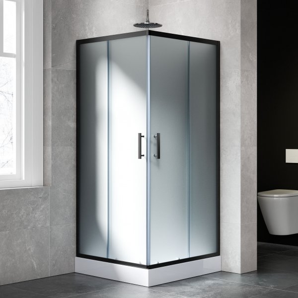 Komplett dusjkabinett med regndusj | Svart Komplett dusjkabinett med regndusj | Svart