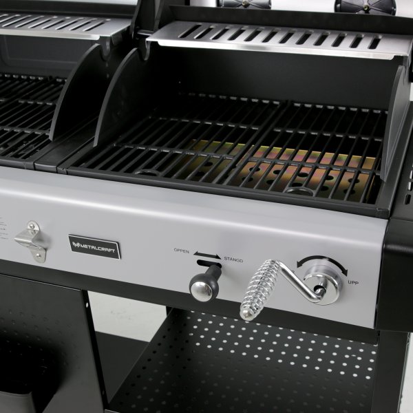 Gassgrill og kullgrill kombinert Gassgrill og kullgrill kombinert