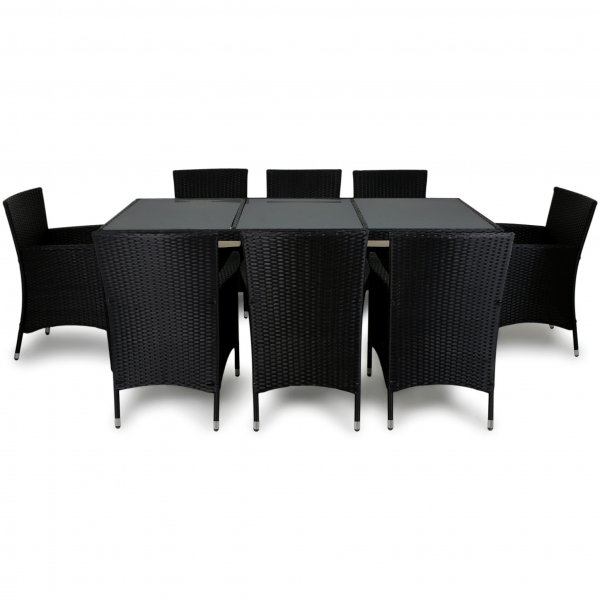 Spisegruppe utembler med 8 stoler | Puter inkludert | Kunstrotting