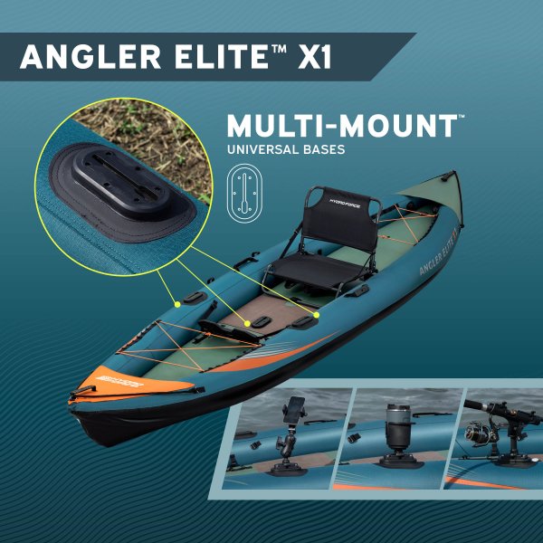 Fiskekajakk HydroForce Angler Elite 380x99 cm | Fish ruler, ripstop, komplett sett, Bestway 65197 Fiskekajakk HydroForce Angler Elite 380x99 cm | Fish ruler, ripstop, komplett sett, Bestway 65197