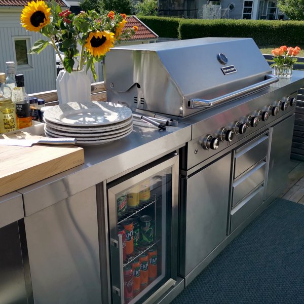 Stor rustfri gassgrill/utekjkken med varmluftsfunksjon | New Orleans