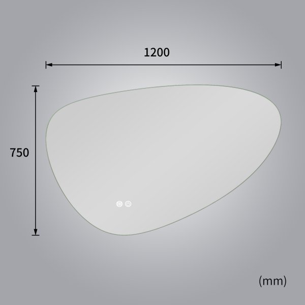 LED-speil med antiduggfunksjon | dimbart lys | 120x75 cm | Lyfco