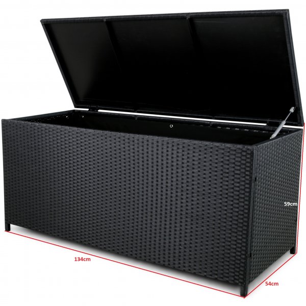 Putekasse i kunstrotting til utemøbler - Svart Putekasse i kunstrotting til utemøbler - Svart