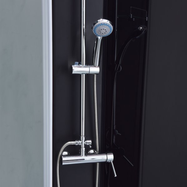 Komplett dusjkabinett med regndusj | Svart Komplett dusjkabinett med regndusj | Svart