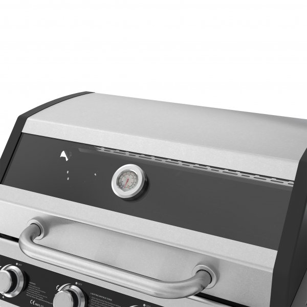 Gasgrill 14,5 kW - 4 rustfrie brennere + 1 sidebrenner - St. Louis