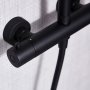 Takdusjsett med termostat svart | �30 cm takdusj, h�nddusj, CC 150/160 mm