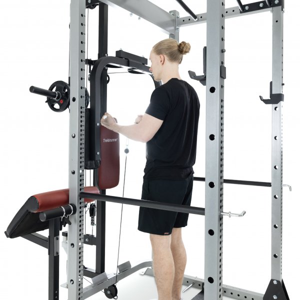 Vektstangstativ med treningsbenk