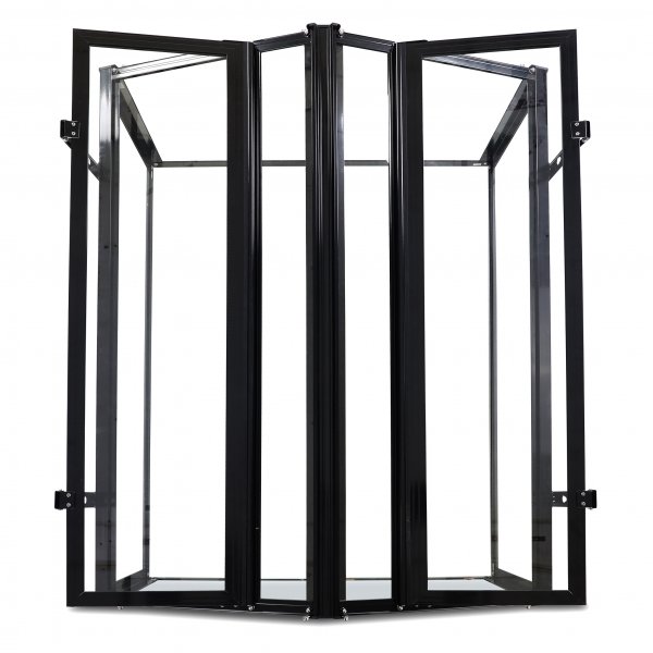 Minidrivhus med to åpningsbare dører V-tak | 4mm sikkerhetsglass | Svart Minidrivhus med to åpningsbare dører V-tak | 4mm sikkerhetsglass | Svart