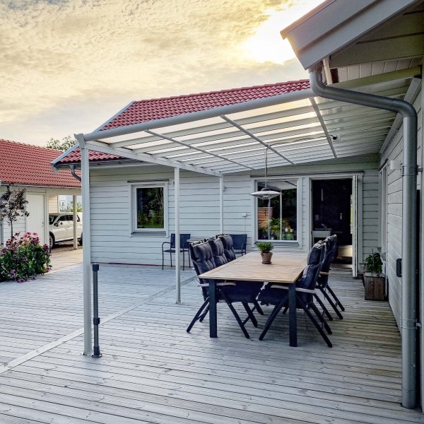 Terrasse 5,6x3,0m | Ekstra hy | Kanalplast / Aluminium