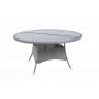Rundt utebord med herdet glass | �150 cm | Tyl�sand gr�