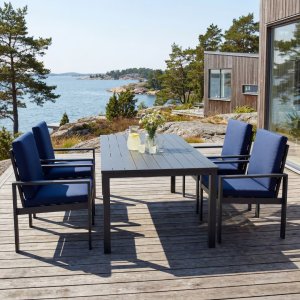 Premium utem�bler i aluminium | Bord & 4 stoler | Hamnviken