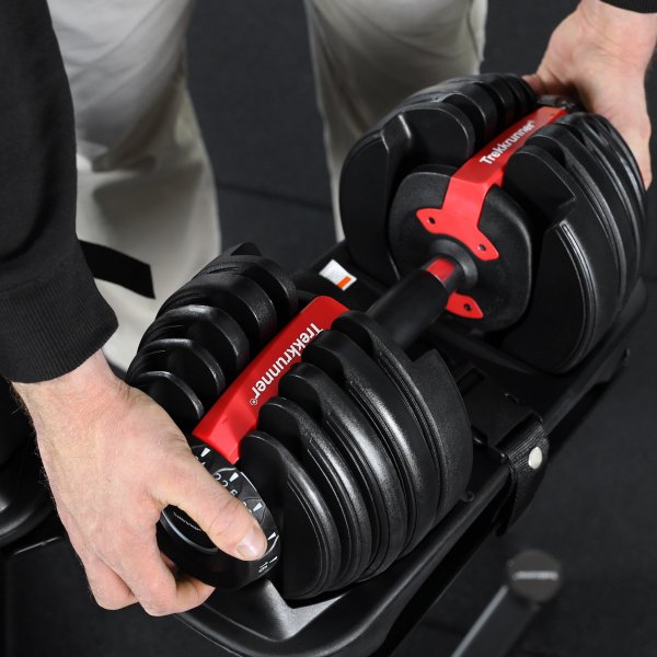 Justerbar hantel 2,5-24kg | 15 vektnivåer | Trekkrunner Justerbar hantel 2,5-24kg | 15 vektnivåer | Trekkrunner