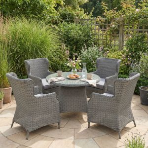 Rund hagem�belgruppe | 4 stoler | Puter inkludert | Jacksonville gr�