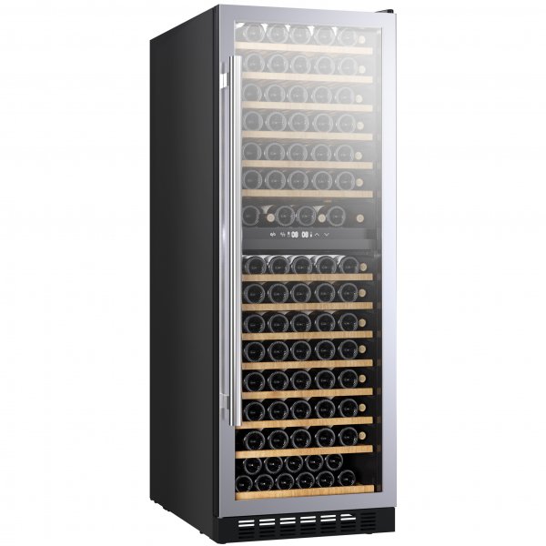 Stort frittstående vinkjøleskap 163 flasker | 2 temperatursoner | Stillegående løping Stort frittstående vinkjøleskap 163 flasker | 2 temperatursoner | Stillegående løping