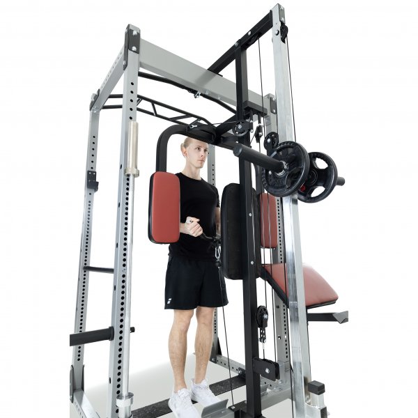 Vektstangstativ med treningsbenk