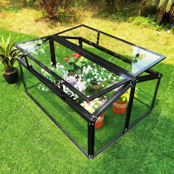 Minidrivhus | To dører | 4mm sikkerhetsglass | Svart Minidrivhus | To dører | 4mm sikkerhetsglass | Svart