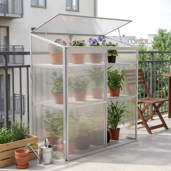 Veksthus for balkong | Kanalplast | Aluminiumsram