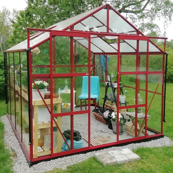 Drivhus 6,4 m² | 4 mm sikkerhetsglass | 5 års stormgaranti Drivhus 6,4 m² | 4 mm sikkerhetsglass | 5 års stormgaranti