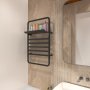 Svart elektrisk h�ndklet�rker med timer og hylle 60 x 90 cm | Stilrent design