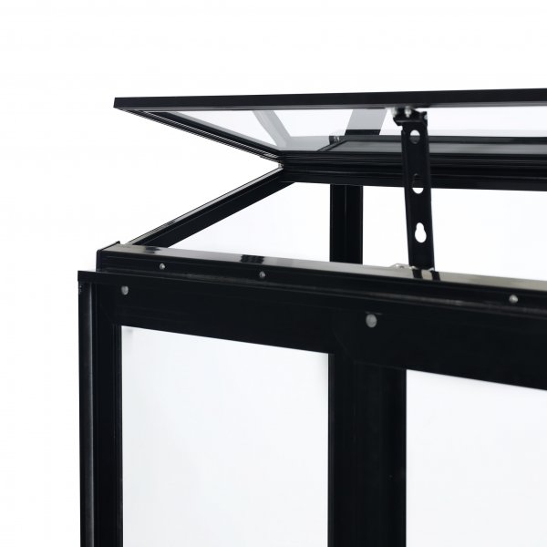 Høyt mini drivhus | 4mm sikkerhetsglass | Svart Høyt mini drivhus | 4mm sikkerhetsglass | Svart