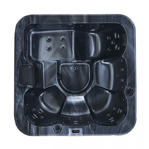 Spabad 190x190 cm for 4�6 personer | Zeus Blackline med Balboa� og Lucite�