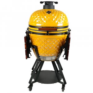 Kamado-grill �54 cm | Keramisk kullgrill i Yellow Pineapple-design med termometer | Hawaii