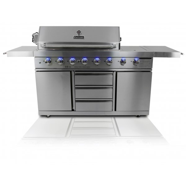 Stor rustfri gassgrill/utekjkken med varmluftsfunksjon | New Orleans