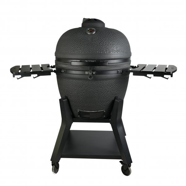 Kamado-grill �68 cm | Keramisk grill i matt svart med presisjonstermometer