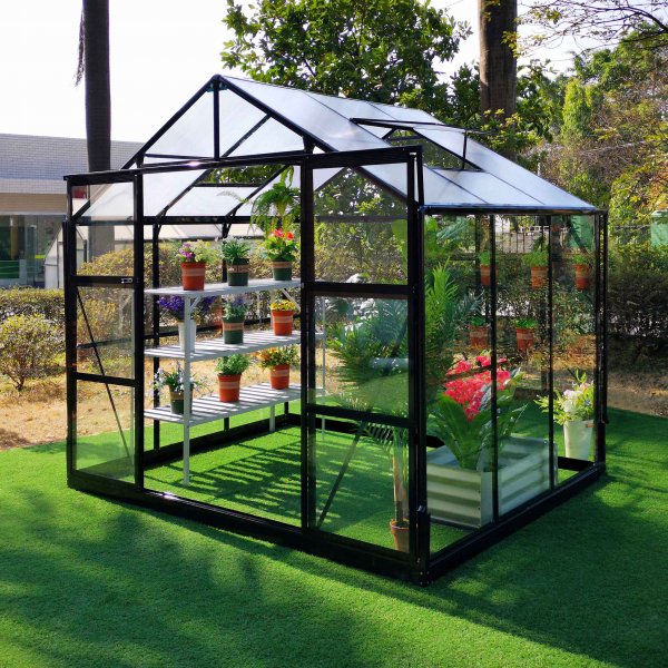 Drivhus i glass 4,9m | 4mm sikkerhetsglass | 5 rs stormgaranti