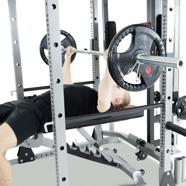 Vektstangstativ med treningsbenk