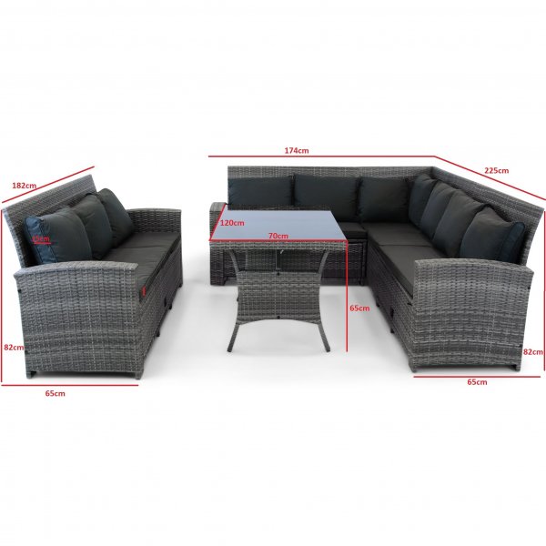 Sofagruppe utembler | Innebygd oppbevaring | Gr kunstrotting | Sanns