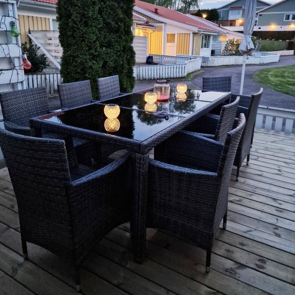 Utendørs spisegruppe med 8 stoler | Puter inkludert | Grå | Lyfco Lysekil Utendørs spisegruppe med 8 stoler | Puter inkludert | Grå | Lyfco Lysekil
