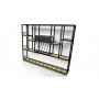 Vegghengt barhylle i svart metall | Oppbevaring for vin, glass og flasker | 150 � 120 cm