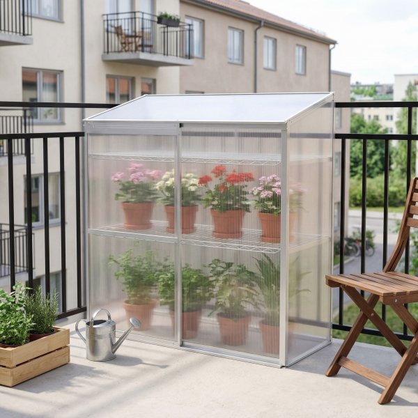 Veksthus for balkong | Kanalplast | Aluminiumsram