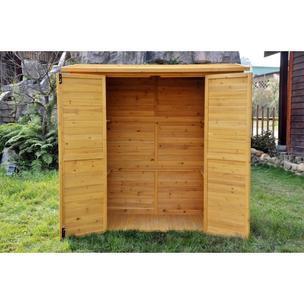 Hageoppbevaringsbod | 190x93x185 cm | Dobbel Dør | Naturlig Trefinish Hageoppbevaringsbod | 190x93x185 cm | Dobbel Dør | Naturlig Trefinish