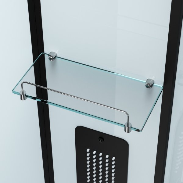 Komplett dusjkabinett - Flere spraymoduser - Regndusj - Sort profil Komplett dusjkabinett - Flere spraymoduser - Regndusj - Sort profil