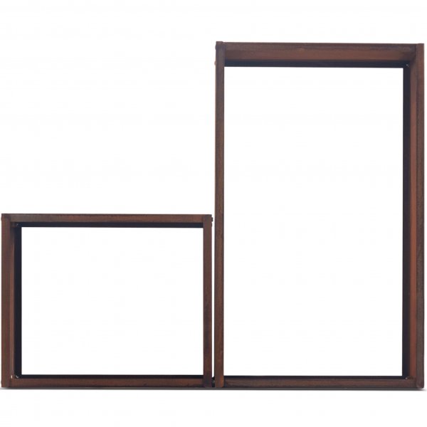 Trehylle 3mm cortenstål | Rektangulær Trehylle 3mm cortenstål | Rektangulær