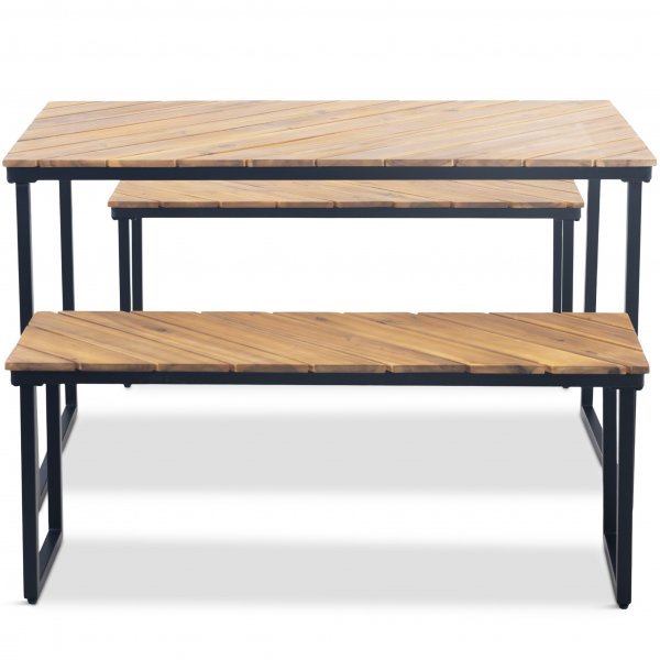 Bord med benker | Utendørs møbelsett Öja | Akasie | 4 sitteplasser Bord med benker | Utendørs møbelsett Öja | Akasie | 4 sitteplasser