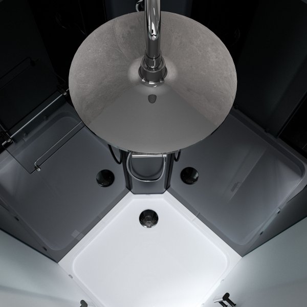 Komplett dusjkabinett med regndusj | Svart Komplett dusjkabinett med regndusj | Svart