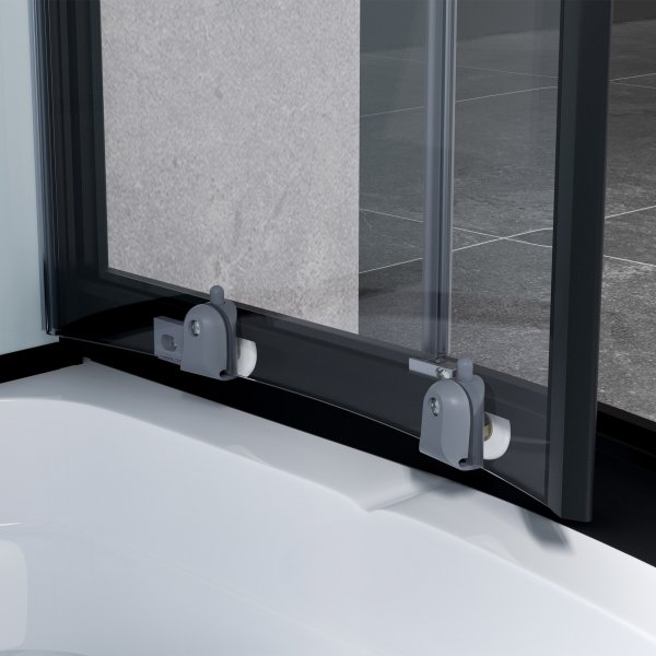 Komplett dusjkabinett - Flere spraymoduser - Regndusj - Sort profil Komplett dusjkabinett - Flere spraymoduser - Regndusj - Sort profil