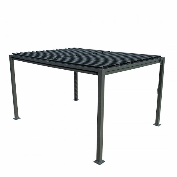 Pergola i galvanisert st�l 4x3 m | Lamelltak, gr�, uteplass og hage