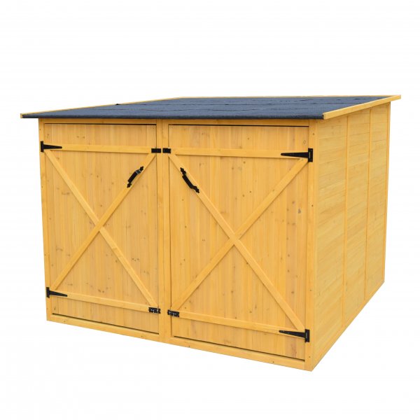 Hageoppbevaringsbod | 200x200x151,5 cm | Dobbel Dør | Naturlig Trefinish Hageoppbevaringsbod | 200x200x151,5 cm | Dobbel Dør | Naturlig Trefinish