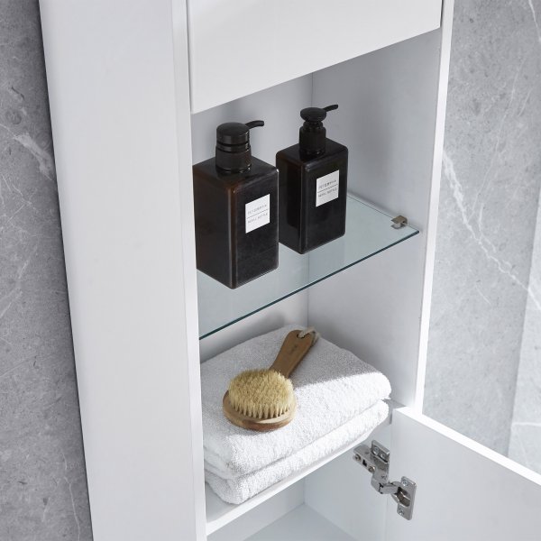 H�yskap til bad 170 x 35 cm | Skap og �pne hyller, hvit