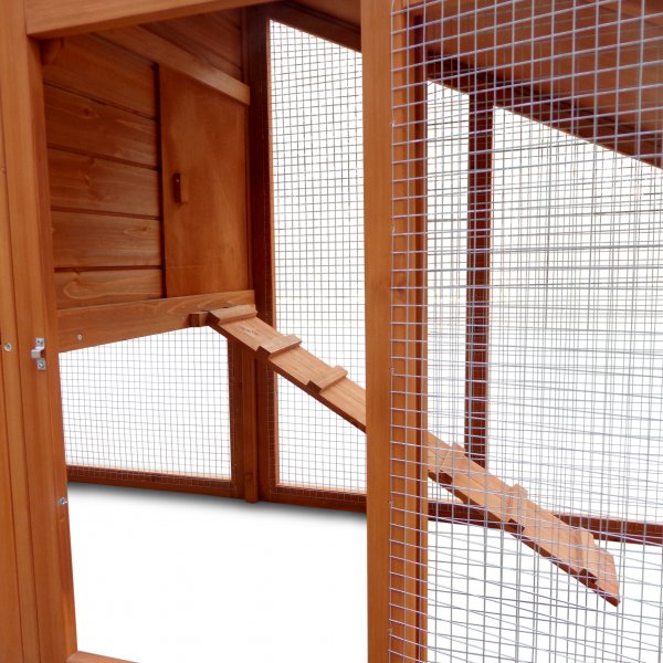 Stort hønsehus med hønsegård | Enkel rengjøring | Ferdig byggesett | 2x0,7x1,1m Stort hønsehus med hønsegård | Enkel rengjøring | Ferdig byggesett | 2x0,7x1,1m