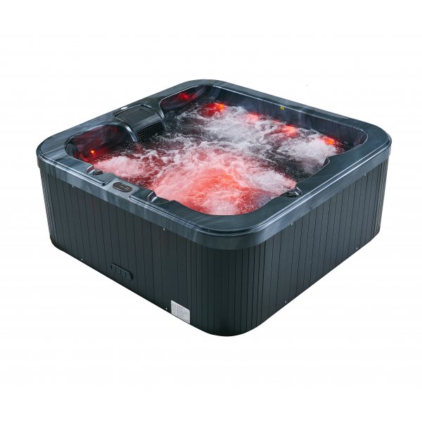 Spabad 190x190 cm for 4�6 personer | Zeus Blackline med Balboa� og Lucite�